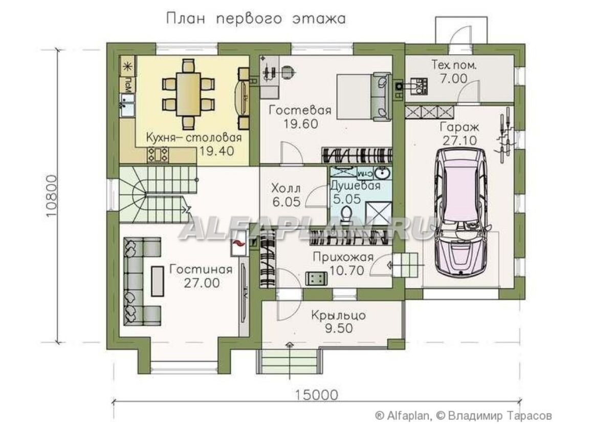 Проект дома 702А «Вереск» с четырьмя одинаковыми спальными | Популярные  проекты домов Альфаплан | Дзен