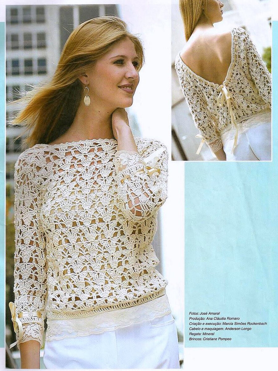 Блуза крючком(Схемы в галерее)