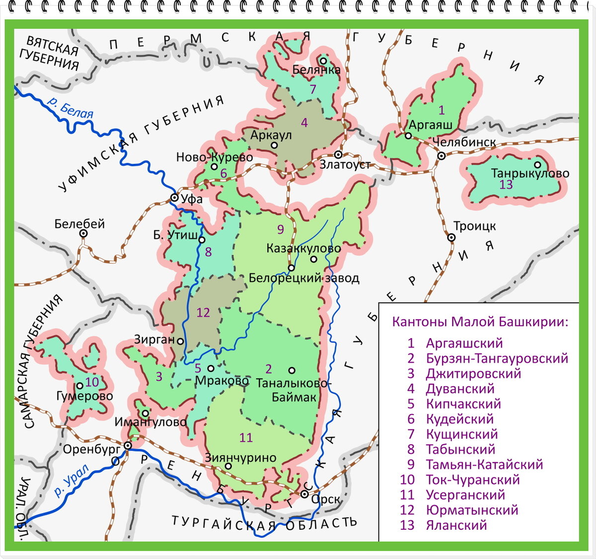 Карта башкирии восток