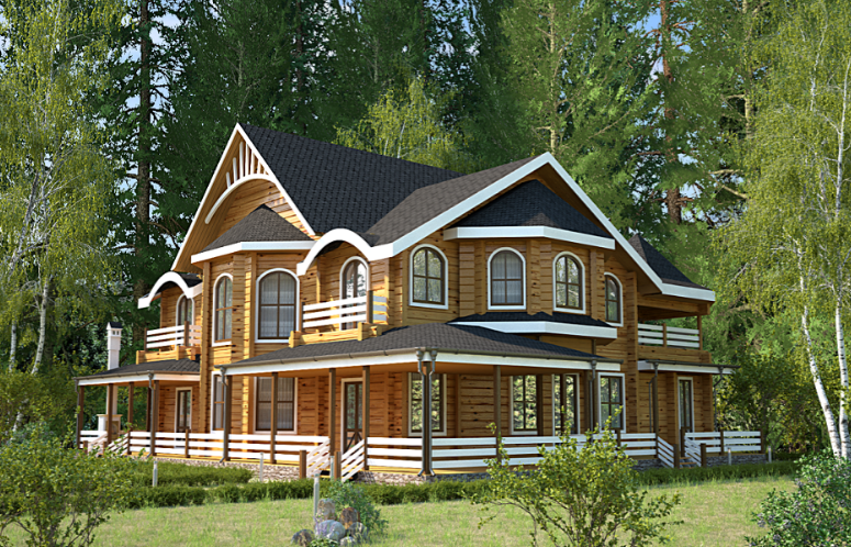 проект дома из клееного бруса 17 на 20 кв.м