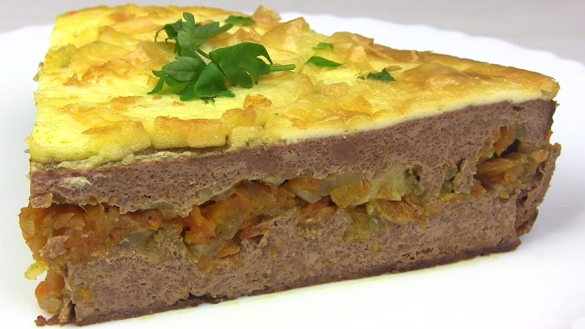 Пирог из говяжьей печени