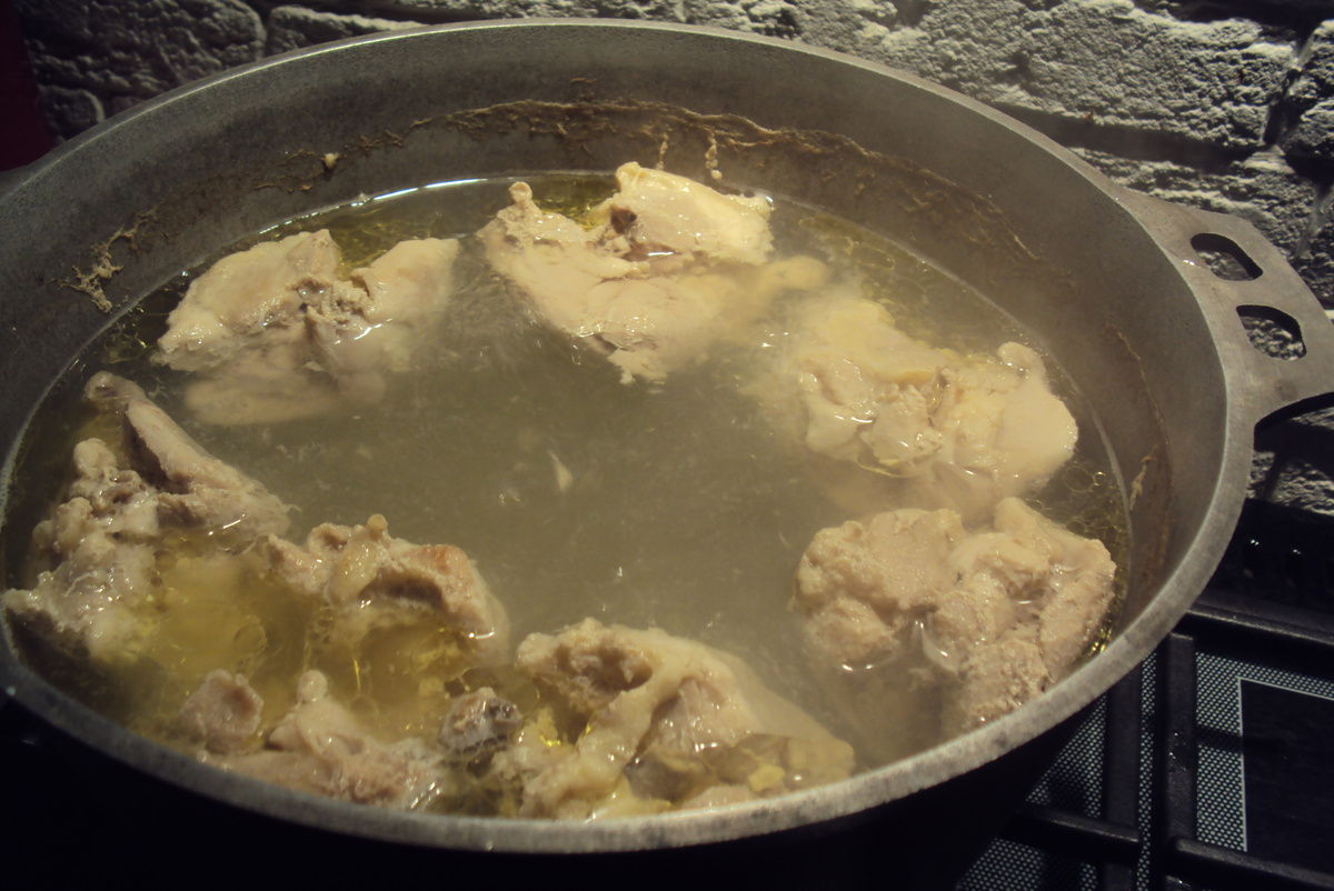 Процесс варки куриного филе