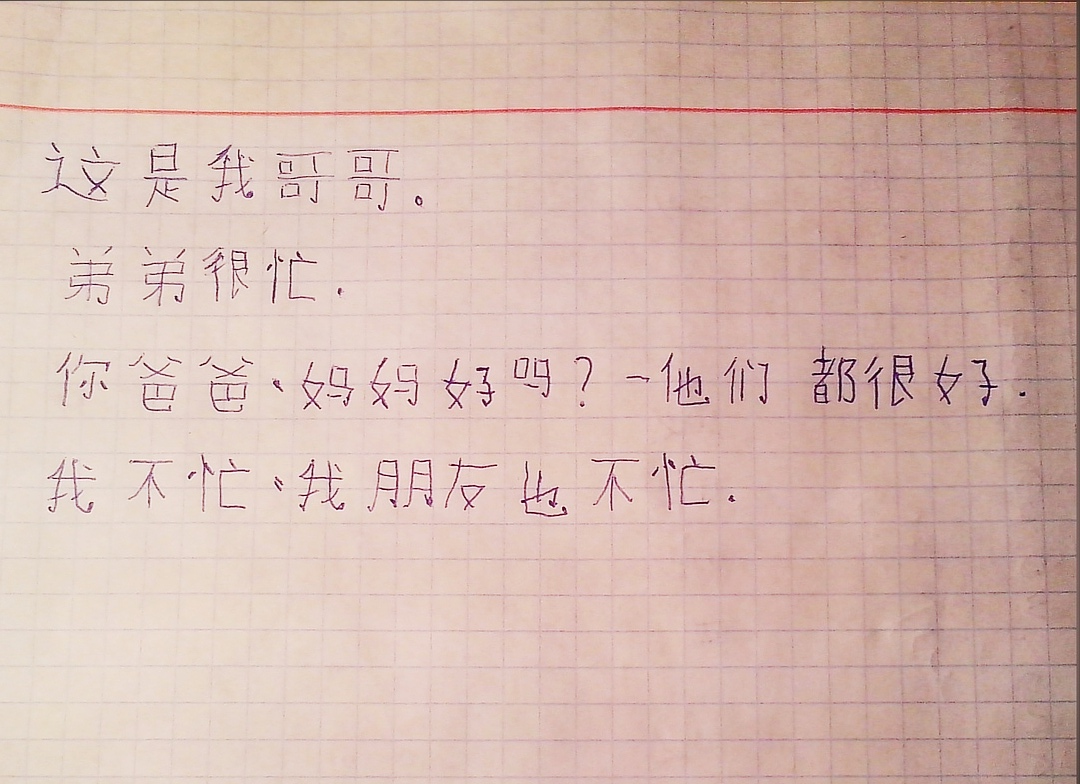 Мой первый иероглифический диктант.