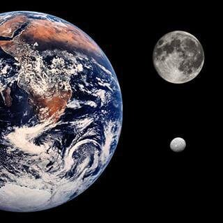 Церера в сравнении с Землёй и Луной