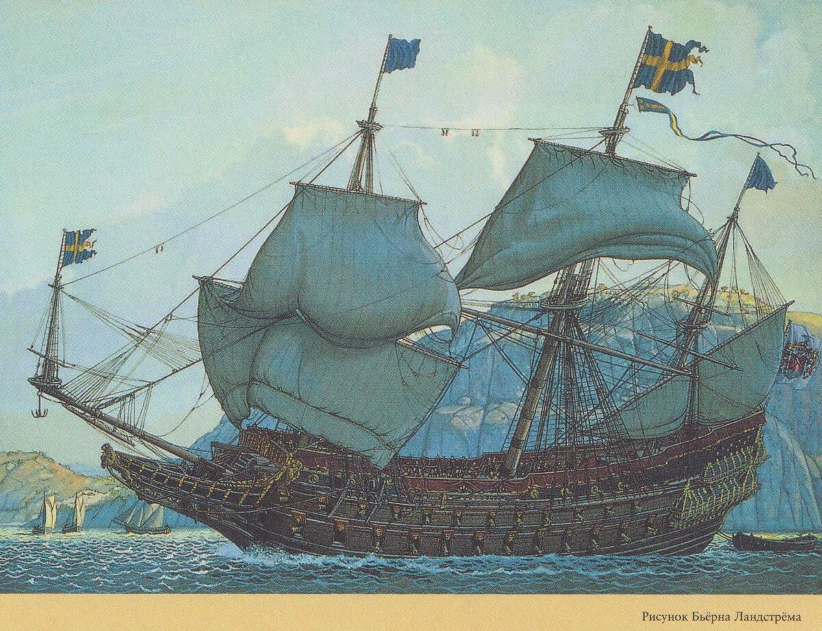 Королевский корабль «Васа». Иллюстрация из брошюры «VASA». 