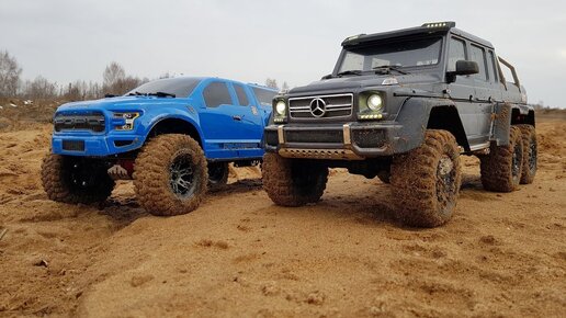 Гелендваген 6Х6 на радиоуправлении против Ford Raptor