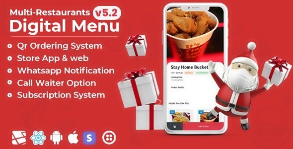 Chef ~ Бесконтактная панель администратора цифрового меню + App React Native