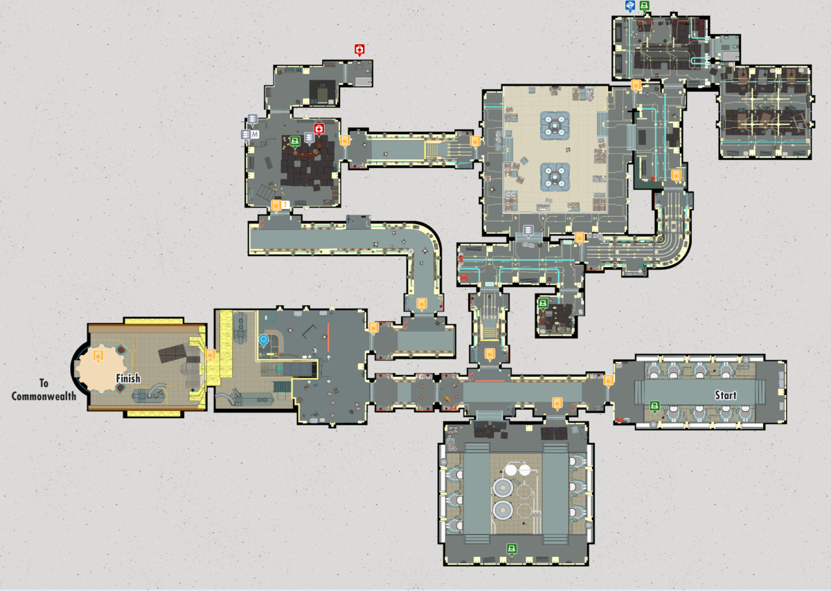 Подробный план убежища 111