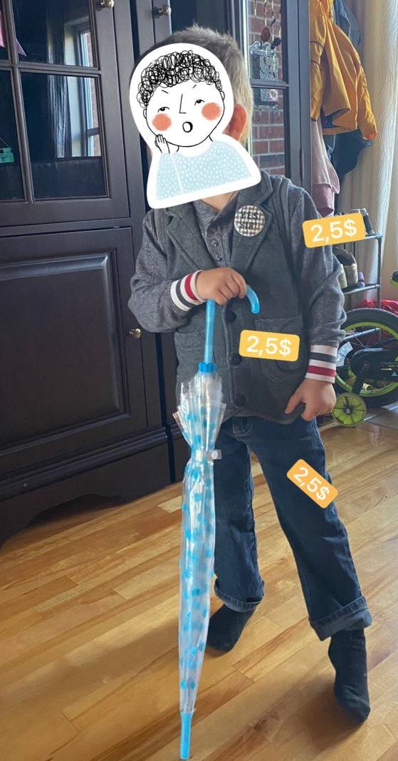 Кофта, жилетка, джинсы за 7,5 канадских долларов или 441 рубль.