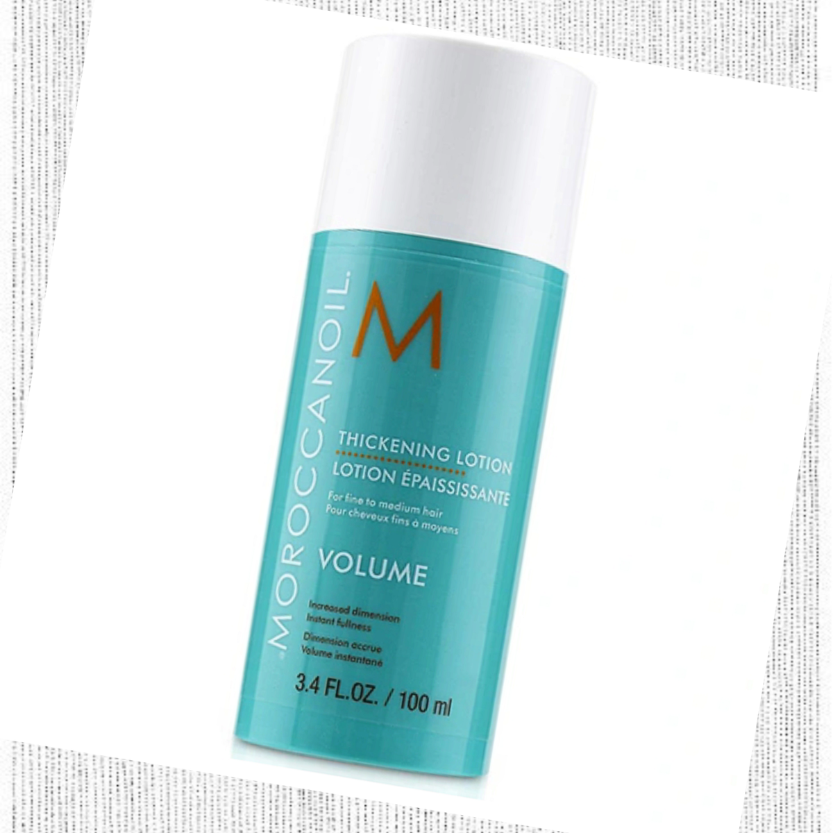 Так выглядит утолщающий лосьон для волос Thickening Lotion  от израильского бренда Moroccanoil. 