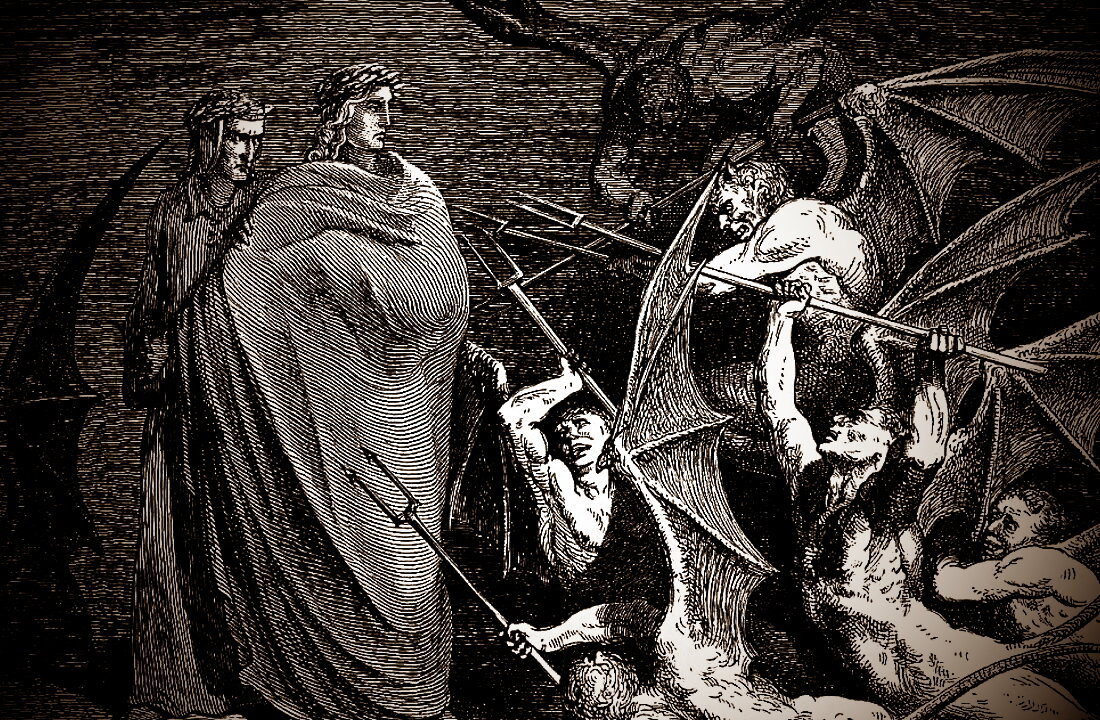 небесные мытарства грешников. мытарства православная икона. лес самоубийц по данте. испытания бесами. гюстав доре божественная комедия лес.