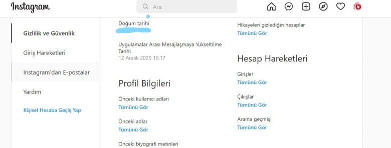Instagram Arama Geçmişi Silme