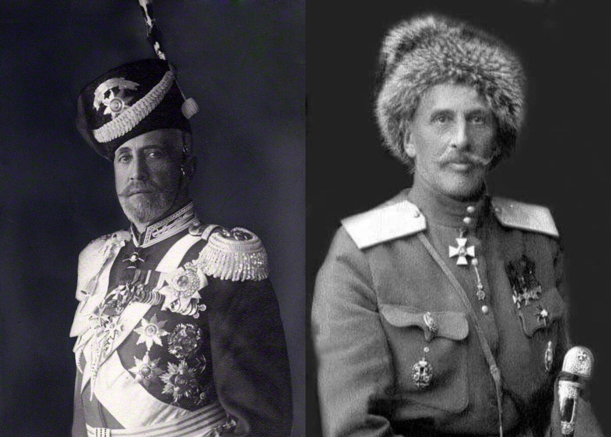 Великий князь Николай Николаевич (1856 — 1929) и генерал от кавалерии Фёдор Артурович Келлер (1857 — 1918).