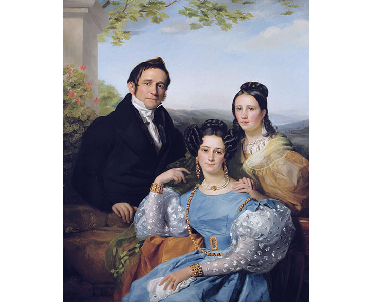Теодор Жозеф Жоне с дочерями, Франсуа-Жозеф Навез, 1832. (c) Из частной коллекции