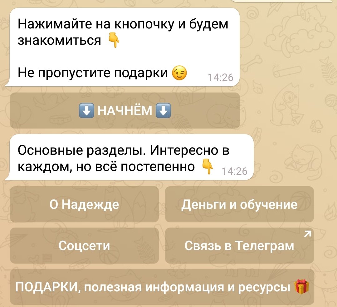 Чат-бот визитка внутри