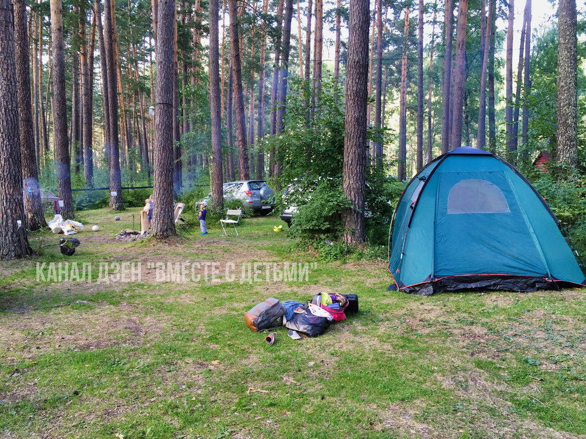 Наш первый отдых с палатками. Детям 4 года и 11 месяцев.