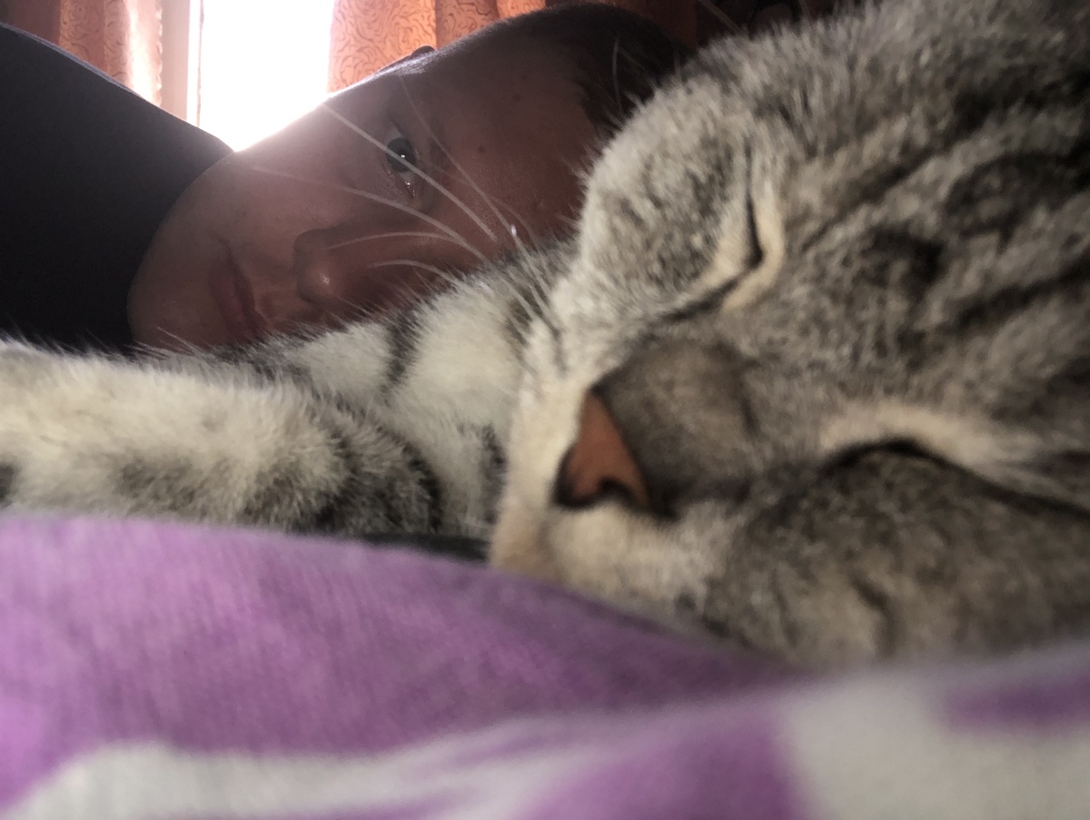 Фото из личного архива с котом Кузей.