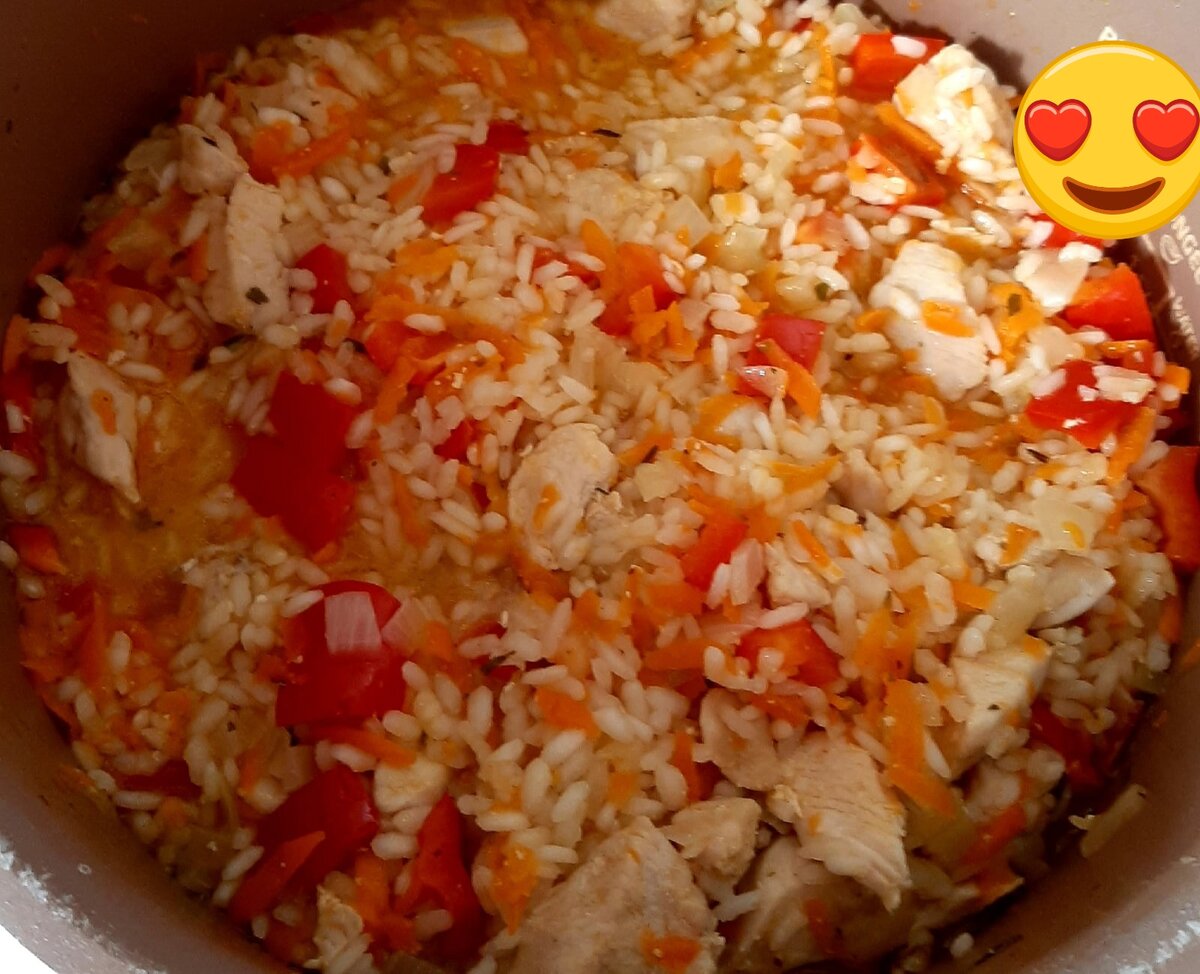 Плов с сердечками куриными в казанке