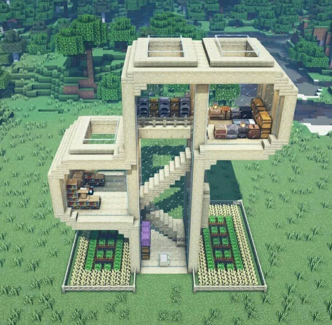 Кроссивый высокий дом в #майнкрафте 