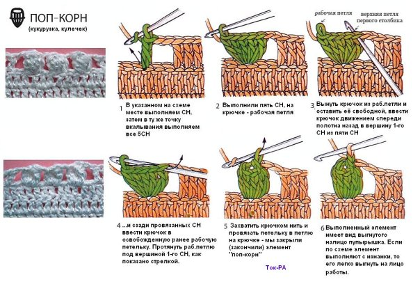 Как вязать узор попкорн крючком? Три видео мастер-класса | Креаликум
