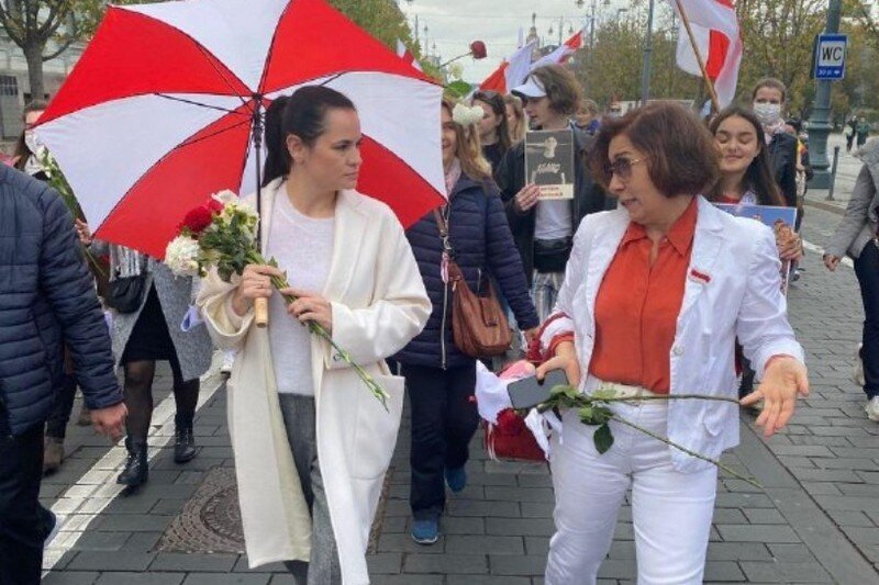 Тихановская на марше солидарности в Вильнюсе