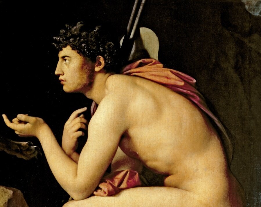 Энгр "Эдип и Сфинкс", фрагмент, источник commons.wikimedia.org