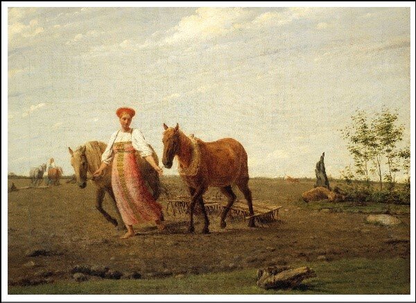 Алексей Венецианов,  «На пашне. Весна»,  первая половина 1820-х