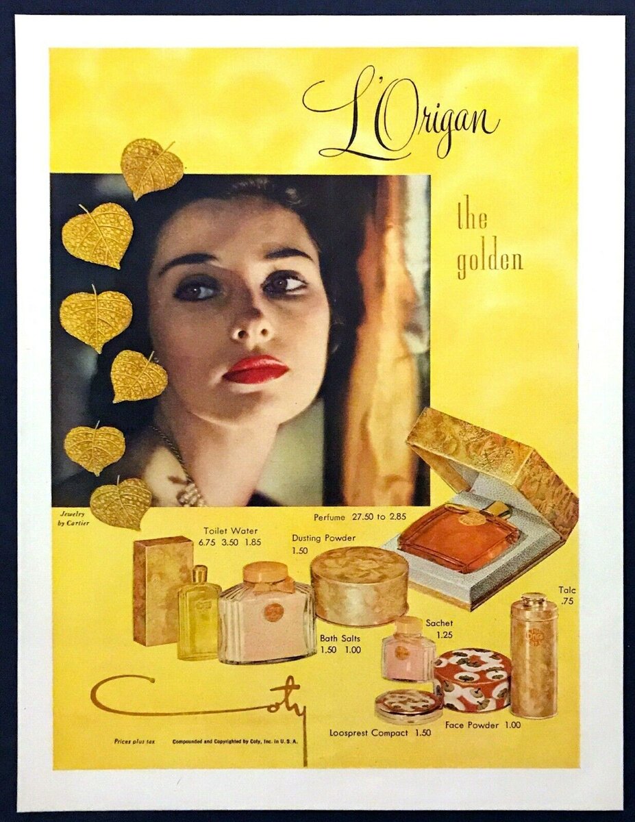 Реклама Coty 1950-е