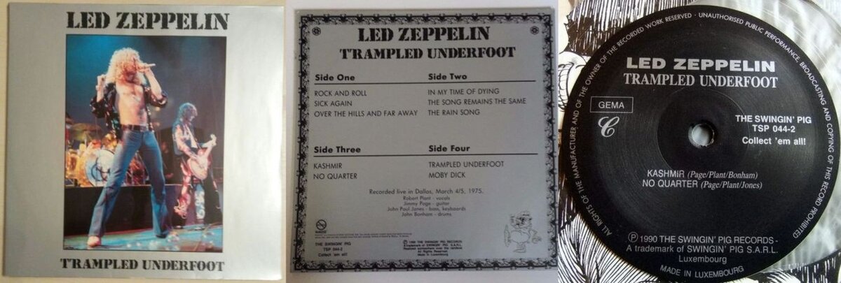 Led Zeppelin "Trampled Underfoot", 1990, Luxembourg, конверт и лейбл