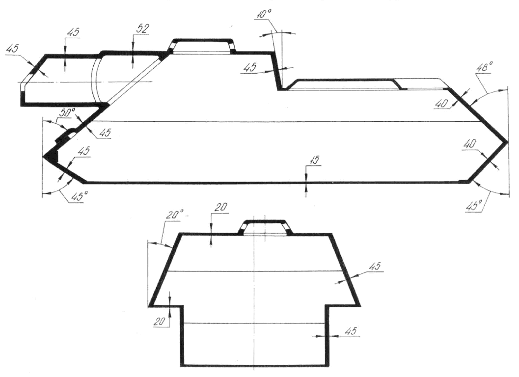 Чертеж танка т 44