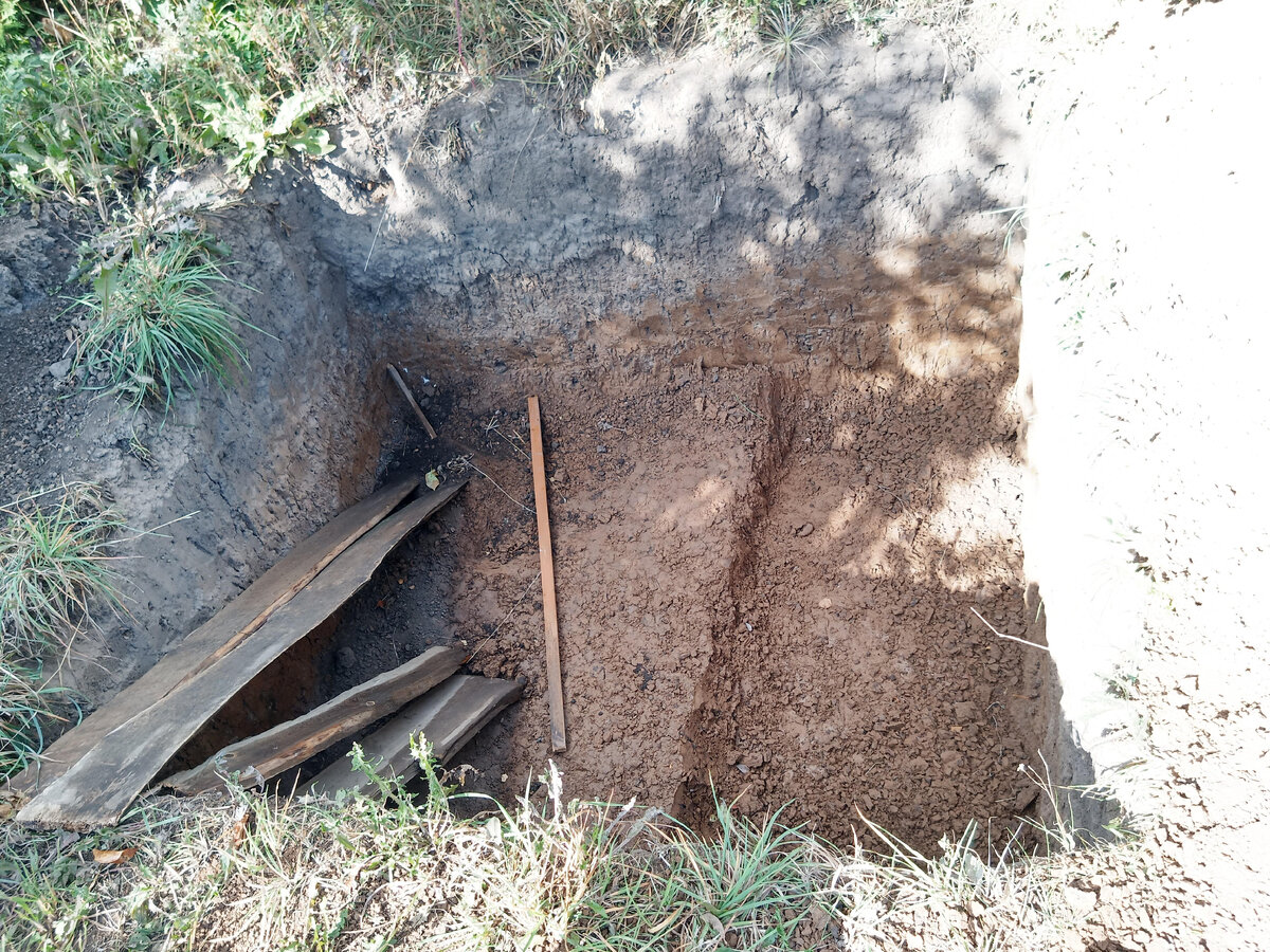 Доски положили, чтобы оттуда могли выбраться случайные посетители. Поднимали из ямы несколько раз уже ёжиков.