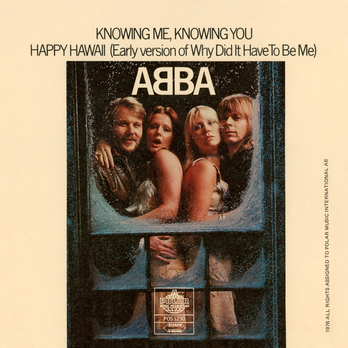 Обложка сингла "Knowing Me, Knowing You" шведской поп-группы ABBA