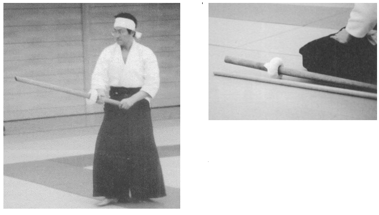 Фото 9. Представитель Ягю Синган-рю тайдзюцу, использующий бокуто с большой мягкой цубой в форме пончика 