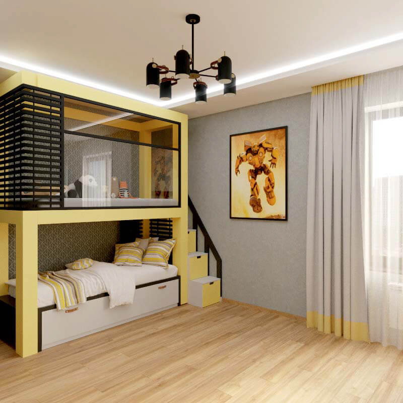 Яркий декор для спальни мальчика