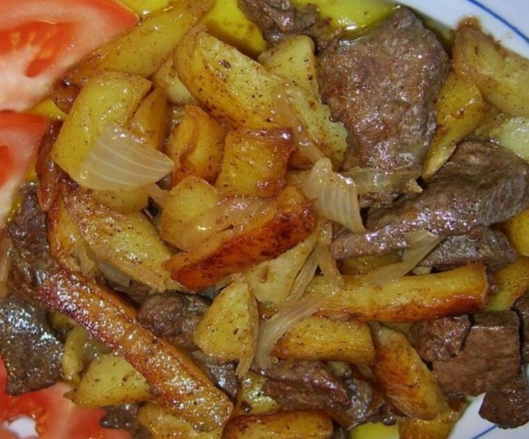 Рецепт говядины с картошкой на сковороде