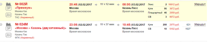 
Если билет в купе одноэтажного фирменного поезда №002 стоит 3672 рубля, то аналогичное место в двухэтажном поезде - всего 2075 руб, что сравнимо с ценой плацкарта в одноэтажном. Т.е. за те же деньги, можно отправиться в поездку в более высоком классе.
СВ в двухэтажном тоже дешевле, чем в обычном. Плацкарта в двухэтажных поездах нет.
