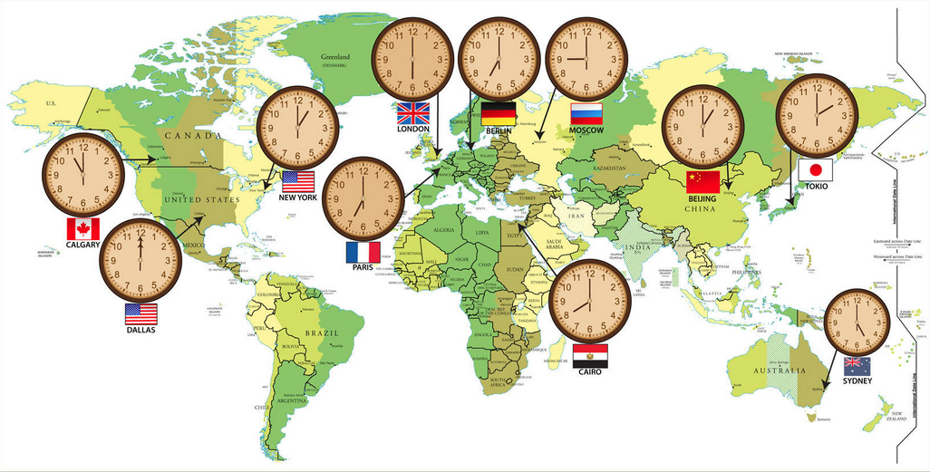 Часовые пояса всего мира