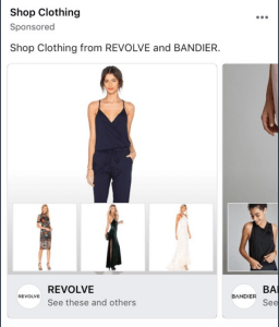 Пример рекламного блока магазина одежды Facebook (любезно предоставлено Cameron Mills)