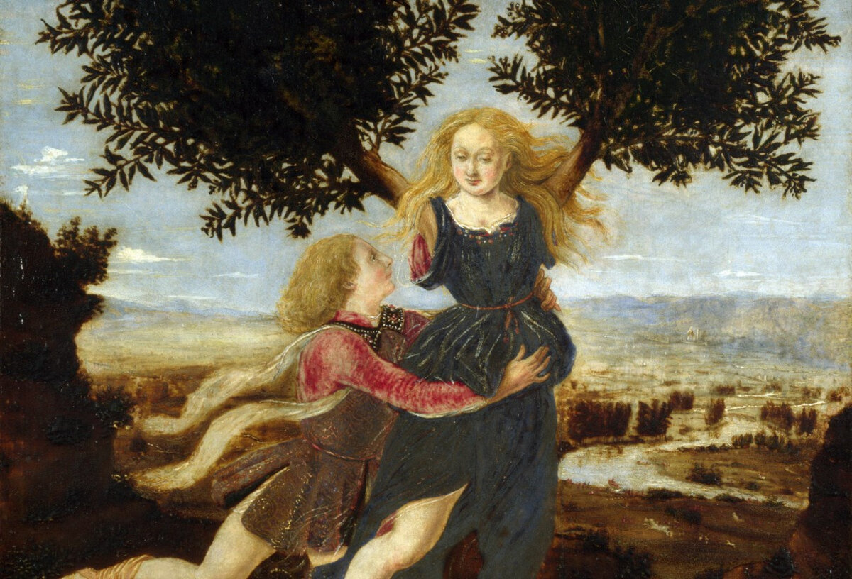 Аполлон и Дафна картина Поллайоло