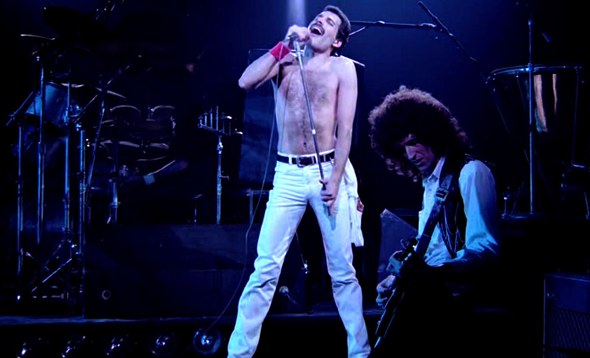 Роджер, Фредди и Брайан, кадр с выступления в Монреале 1981 года. 