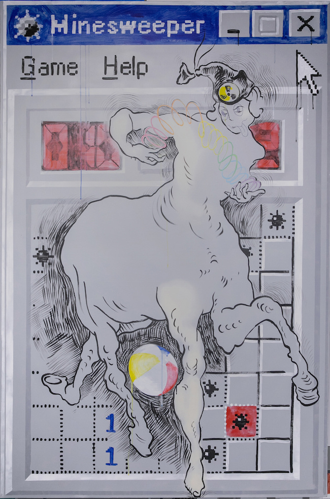 Dagnini, «Сапер.png» из серии «Окна», 2018. На стенде Fragment Gallery