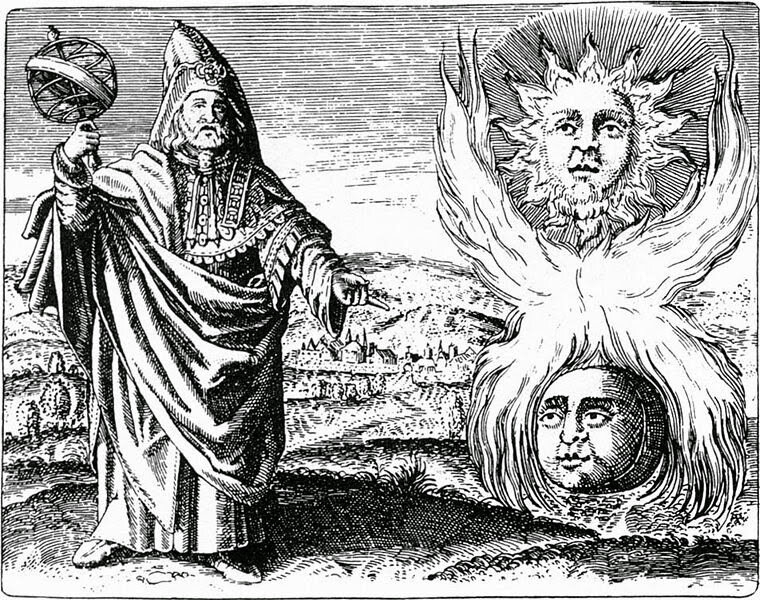 Гермес Трисмегист. Гравюра XVI в. Изображение взято из открытого бесплатного источника в Интернете. 