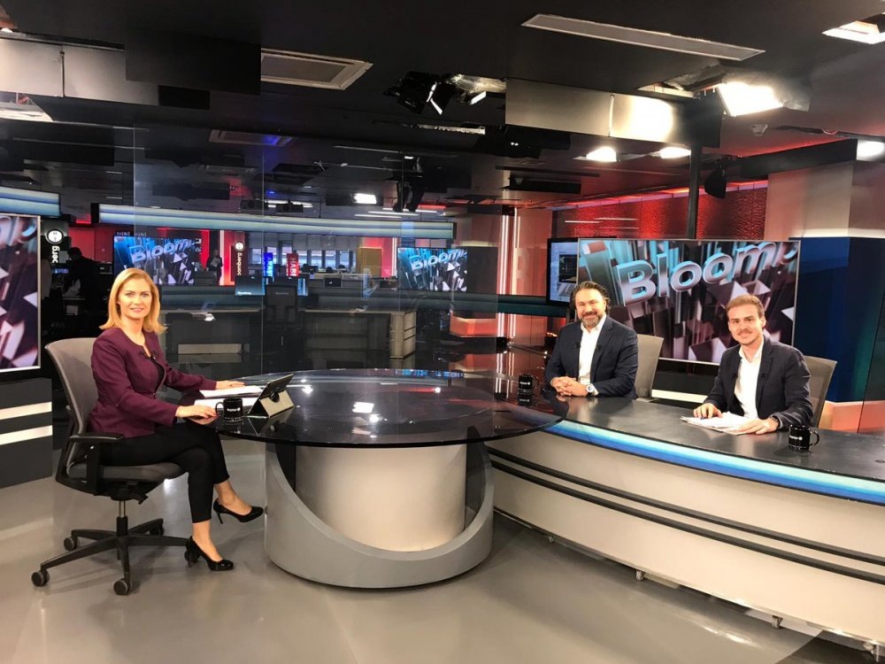 Студия телеканала агентства BLOOMBERG Фото: Twitter / @Coiny_io