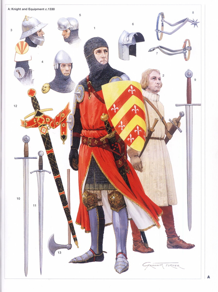 Для сравнения: хорошо вооруженный рыцарь начала войны...