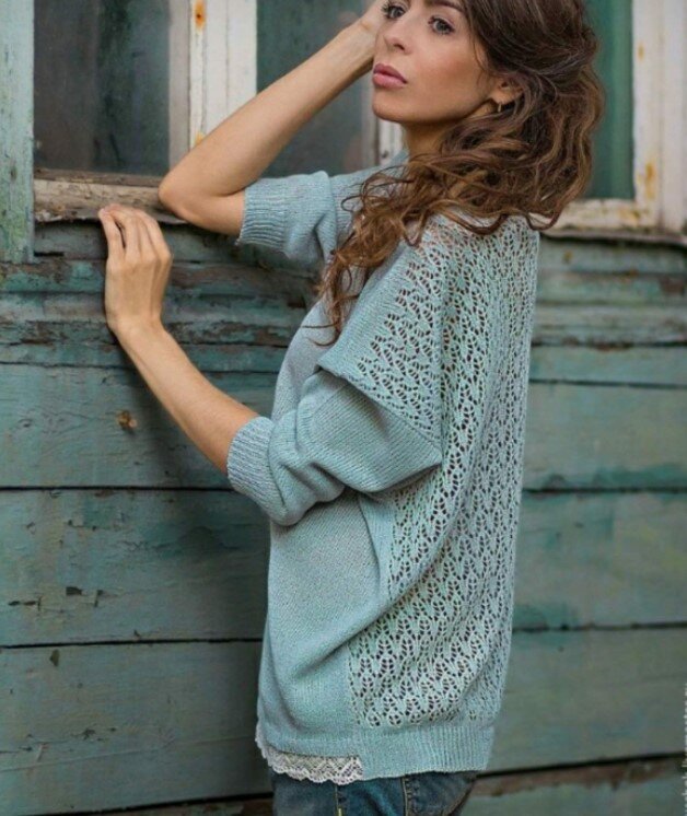 Ажурный пуловер.