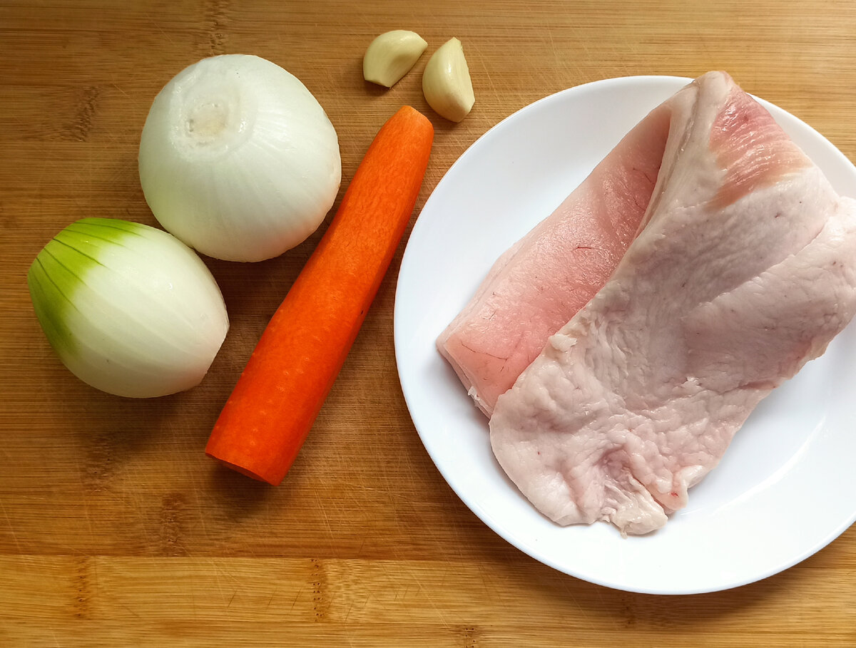 сало и овощи к фаршу