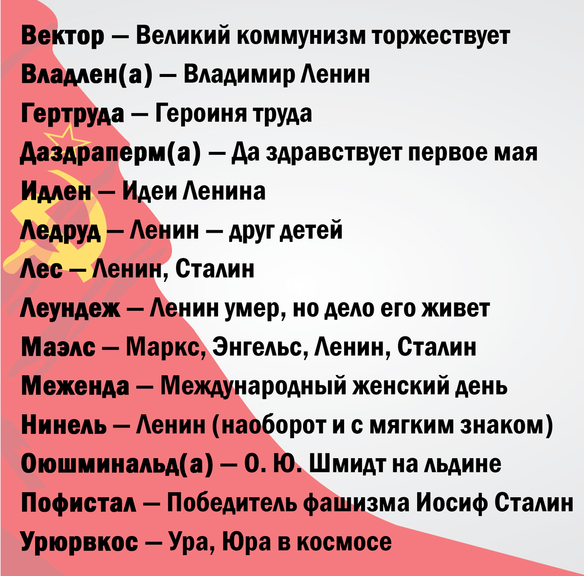 Имена ссср. Даздраперма имя. Советские имена. Советские имена аббревиатуры. Советские имена даздраперма.