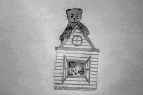 Детский рисунок к сказке "Теремок"