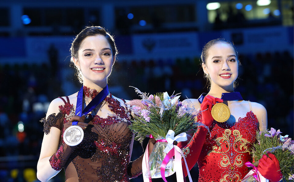 Евгения Медведева и Алина Загитова на Играх-2018© Валерий Шарифулин/ТАСС