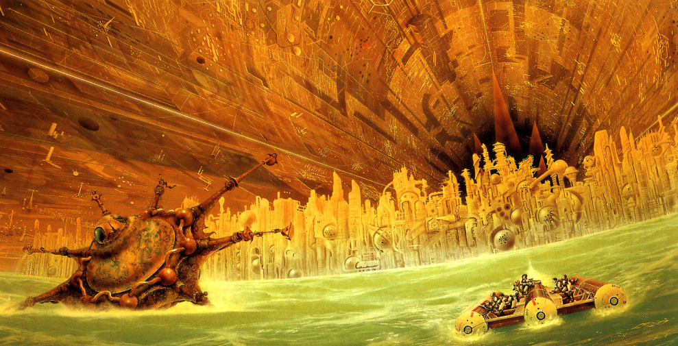 Примерно так выглядит мир Рамы. Само собой каждый человек будет все представлять по своему - тем и хороши книги, они помогают развивать воображение.